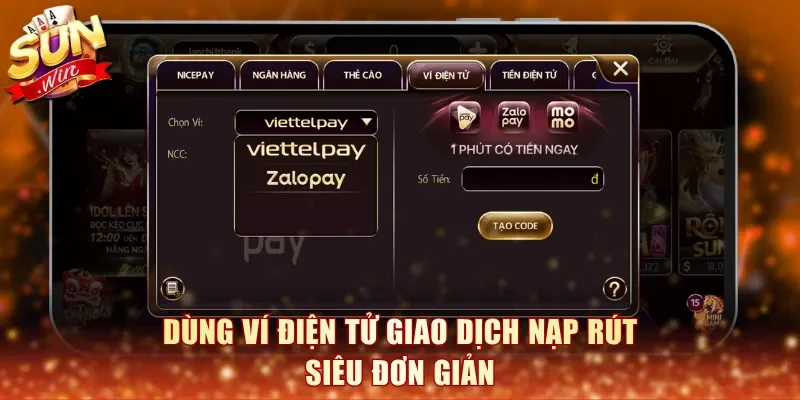 Dùng ví điện tử giao dịch nạp rút siêu đơn giản