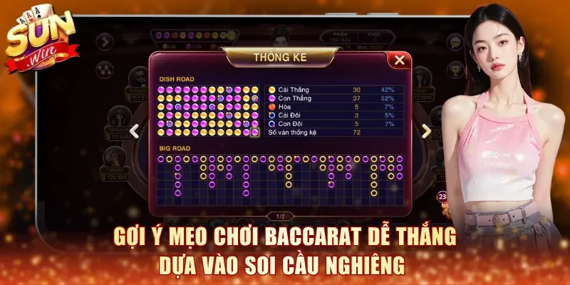 Gợi ý mẹo chơi Baccarat dễ thắng dựa vào soi cầu nghiêng
